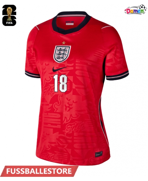 Günstige England Anthony Gordon #18 Auswärtstrikot Damen WM 2026 Kurzarm